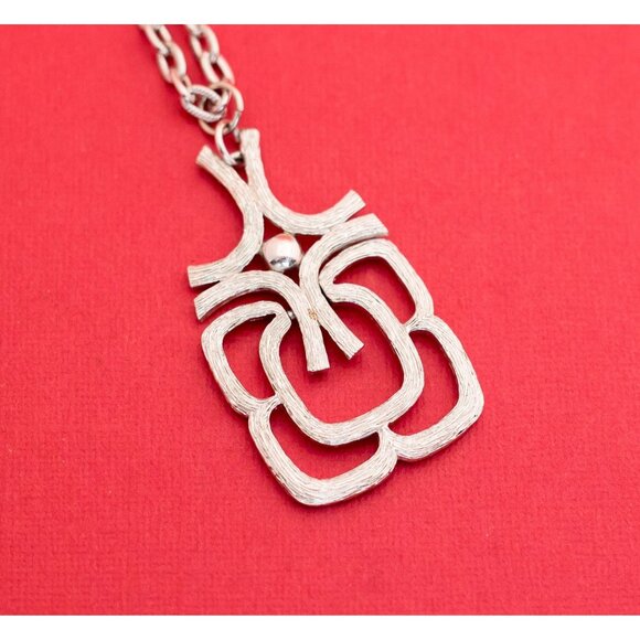 Geometric Celtic Silver Necklace 25 Inches By Avon F17 - Picture 1 of 3